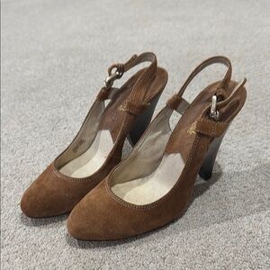 MICHAEL Michael Kors Brown Suede Slingback Heels